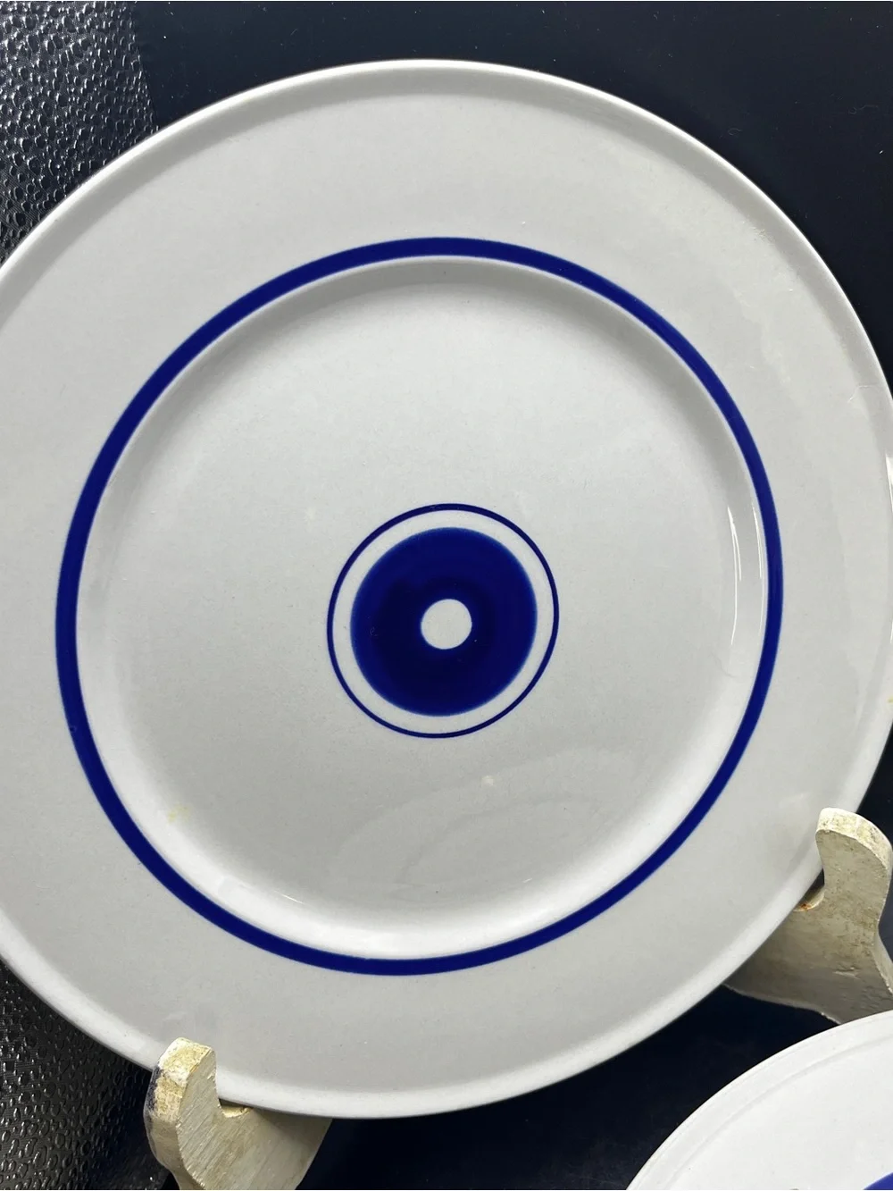 4 Vintage Mikasa Epiqure-One Cobalt Blue & White Lunch or Dinner Plates 9.25